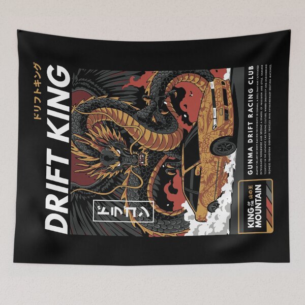 Item preview, Drift King - Drift Car - Dragon - King of The Mountain - JDM Japanese Street Racing Car Culture designed and sold by RaceDayRags.