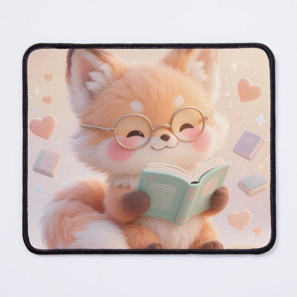 Item preview, Kawaii Fox Reading Book Library Cute Pastel Animal Study designed and sold by GiftsForge.