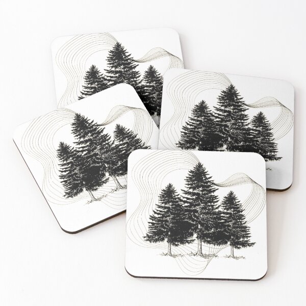 Item preview, Minimalist Forest Pine Trees | Abstract Nature Line Art designed and sold by bloompprint.