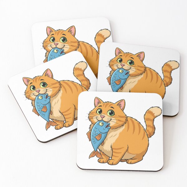 Item preview, Cute cat with fish designed and sold by Andersong.