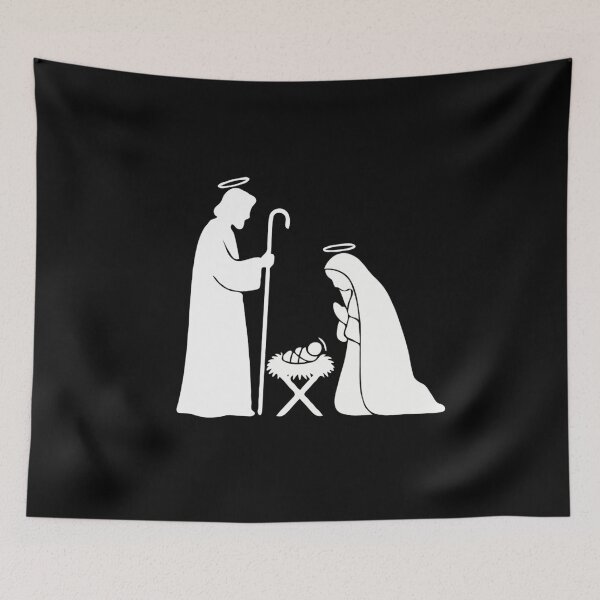 Item preview, Holy Family Nativity Silhouette – Minimalist Christmas Art designed and sold by The Real Life Symphony.