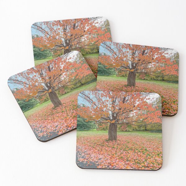 Item preview, Vibrant Orange Autumn Tree in a Leaf-Strewn Park designed and sold by Greysline.