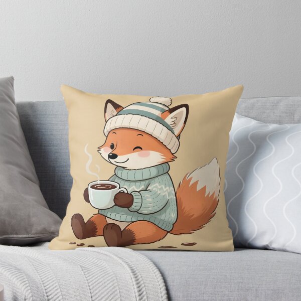 Item preview, Adorable illustration of a fox with a hot coffee designed and sold by Soulharmony.