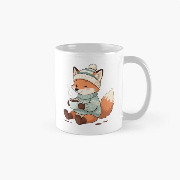 Item preview, Adorable illustration of a fox with a hot coffee designed and sold by Soulharmony.