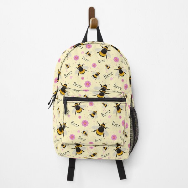 Item preview, Bzzzy bee watercolour bumblebee & pink flower design designed and sold by ArtyHdesigns.