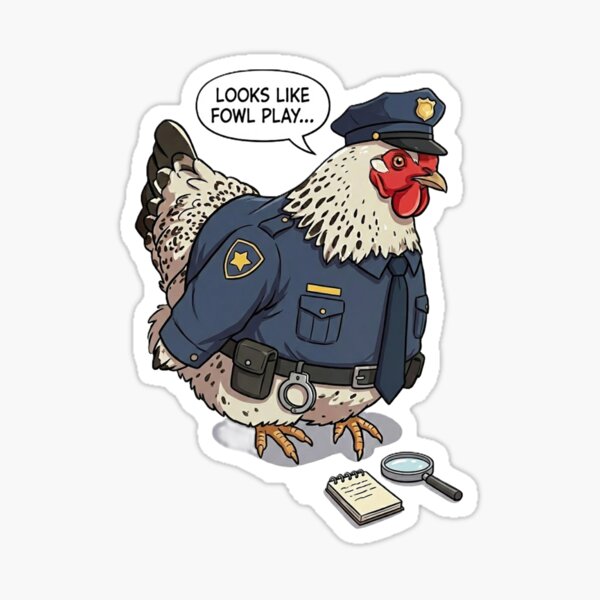 Item preview, Funny Chicken Policeman - Looks like Fowl Play designed and sold by guitarchalk.
