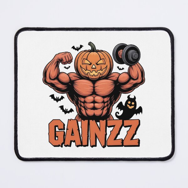 Item preview, Halloween GAINZZ - Muscular Pumpkin Bodybuilder designed and sold by Iron Skull.