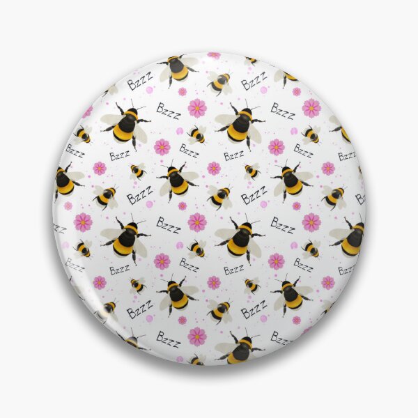 Item preview, Bzzzy bee watercolour bumblebee & pink flower design designed and sold by ArtyHdesigns.