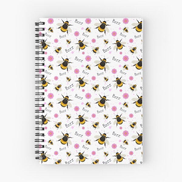 Item preview, Bzzzy bee watercolour bumblebee & pink flower design designed and sold by ArtyHdesigns.