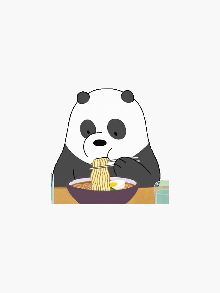 Panda eating ramen by artzyxo