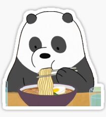 Panda eating ramen Sticker