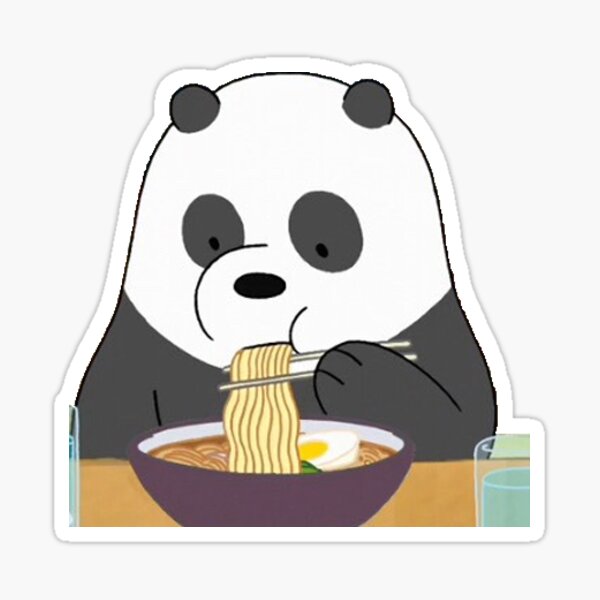 Panda comiendo ramen Pegatina