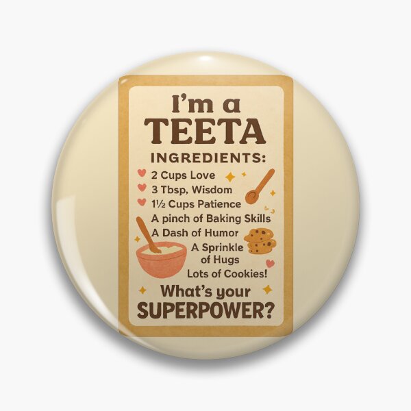 Item preview, I'm a Teeta, What's Your Superpower? - Ingredients Recipe Funny Grandmother Kitchen Gift Design designed and sold by D-Islamic.