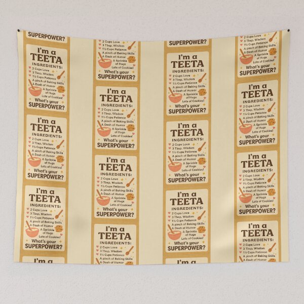 Item preview, I'm a Teeta, What's Your Superpower? - Ingredients Recipe Funny Grandmother Kitchen Gift Design designed and sold by D-Islamic.