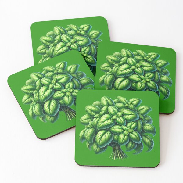 Item preview, Vibrant Botanical Illustration of Fresh Basil designed and sold by LineArtNordic.