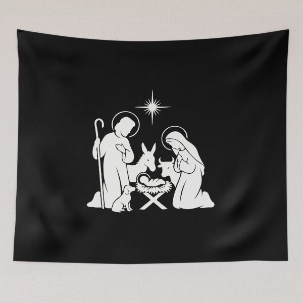 Item preview, Holy Family Nativity Silhouette – Minimalist Christmas Art designed and sold by The Real Life Symphony.