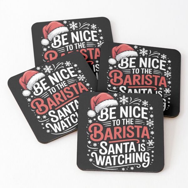Item preview, Funny Barista Christmas Coffee Santa Watching Holiday Design designed and sold by SouadShopArt.