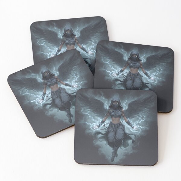 Item preview, Dark Winged Sorceress-Lightning Fantasy Art designed and sold by Wild Ink Studio by Barbara.