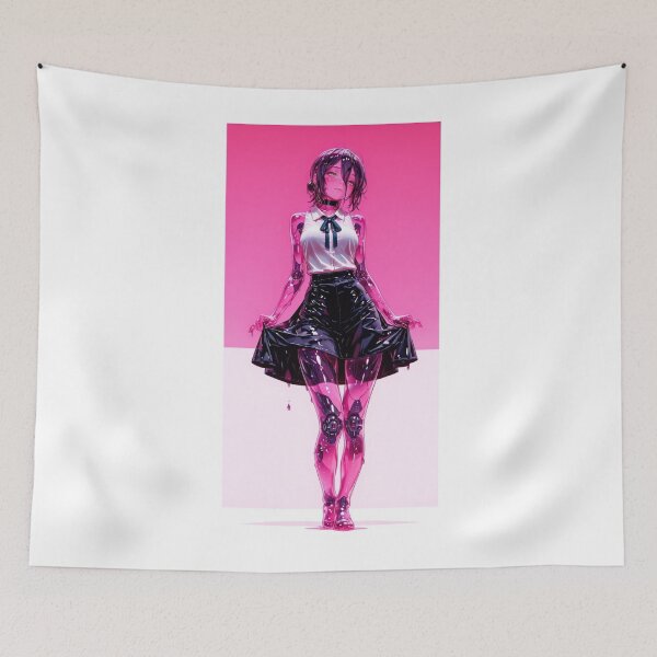Item preview, Cyber Pink Anime Cyborg Girl – Futuristic Digital vol.3 designed and sold by EpicMerchRealm.