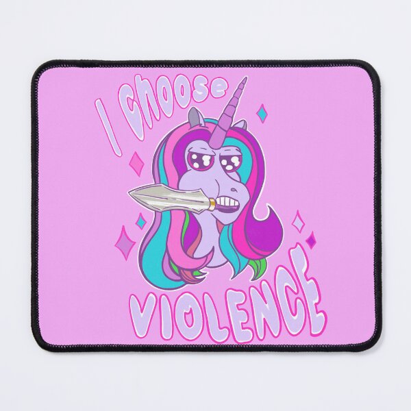 Item preview, I choose violence unicorn with knife | sassy kawaii magical creature wielding a sword designed and sold by kawaicherrypi.