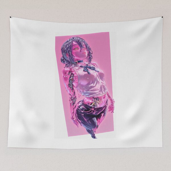 Item preview, Cyber Pink Anime Cyborg Girl – Futuristic Digital vol.5 designed and sold by EpicMerchRealm.