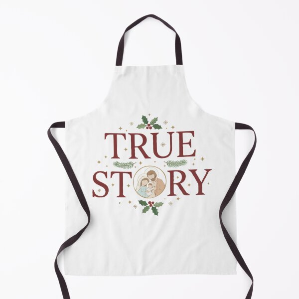 Item preview, True Story Christmas Typography with Holy Family Illustration designed and sold by The Real Life Symphony.