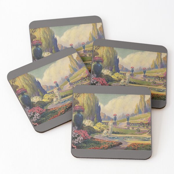 Item preview, Vintage Art Nouveau Max Gundlach – Ladies at Reflecting Pool – 1920s/30s Garden Scene  designed and sold by LGbubble.