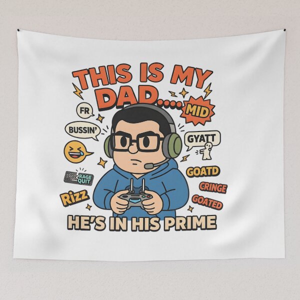 Item preview, Prime Gamer Dad Meme Cartoon designed and sold by AnnDesignStudio.