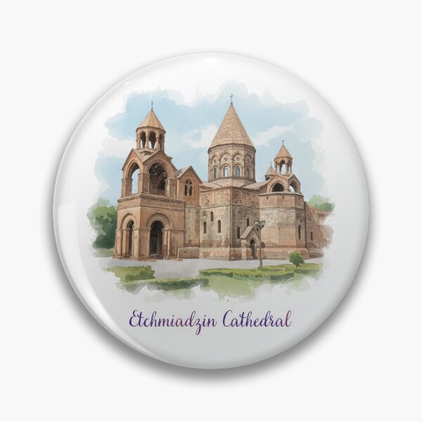 Artikelvorschau, Etschmiadsin-Kathedrale, Armenien, Aquarellmalerei, Armenisches Wahrzeichen, Kunst entworfen und verkauft von NareArt.