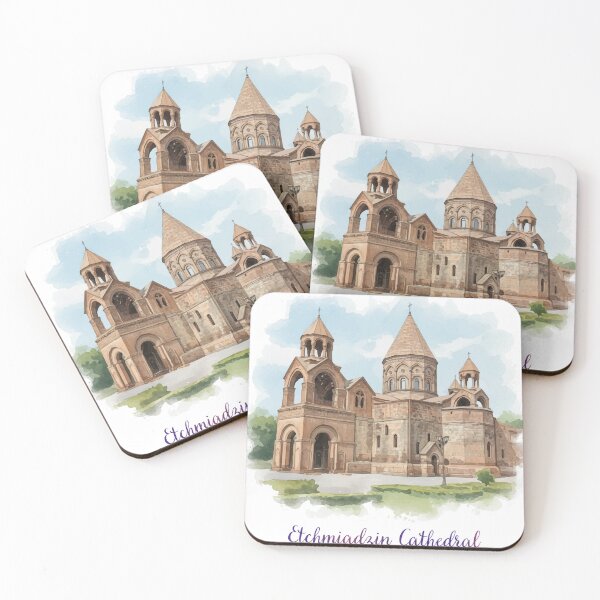 Item preview, Etchmiadzin Cathedral Armenia Watercolor Painting Armenian Landmark Art designed and sold by NareArt.