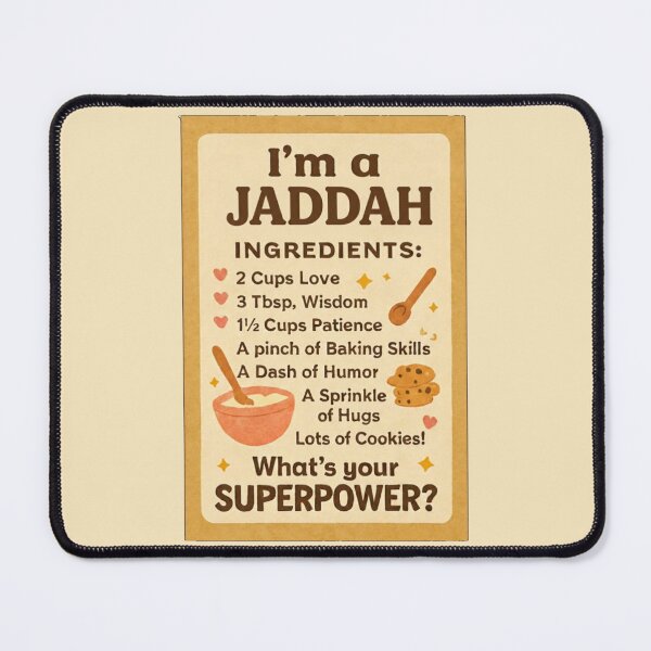 Item preview, I'm a Jaddah, What's Your Superpower? - Ingredients Recipe Funny Grandmother Kitchen Gift Design designed and sold by D-Islamic.
