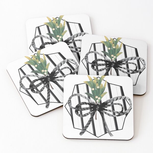 Item preview, Monochrome black white trendy christmas mistletoe stripes designed and sold by AnnaJ96@.