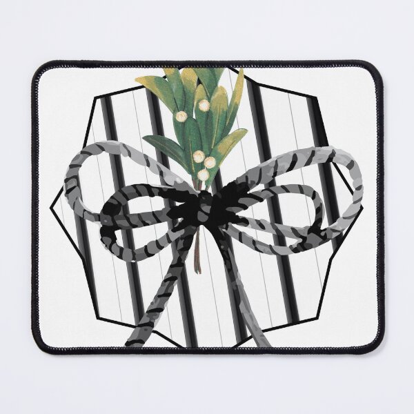 Item preview, Monochrome black white trendy christmas mistletoe stripes designed and sold by AnnaJ96@.