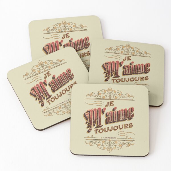 Aperçu de l'œuvre Je M'aime Toujours – I Love Me Always | Typographie française vintage créée et vendue par FrancophileFun.