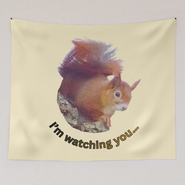 Item preview, Curious squirrel – “I’m watching you…” | Funny animal photo designed and sold by Katja LebenFreude.