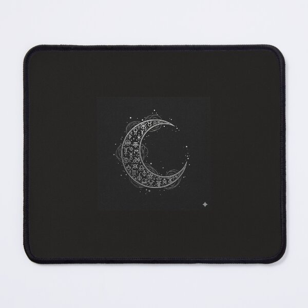 Artikelvorschau, Mystic Crescent Moon – Occult Symbols Gothic Line Art entworfen und verkauft von RZandRaiDesigns.