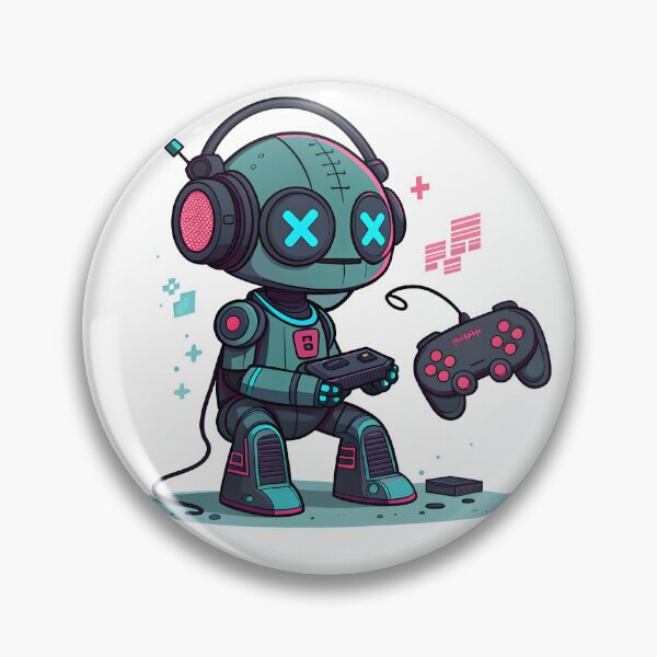 Item preview, Cute Robot Gamer Illustration designed and sold by Fadi Alyaldani.