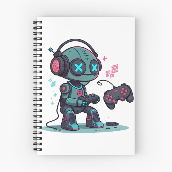 Item preview, Cute Robot Gamer Illustration designed and sold by Fadi Alyaldani.