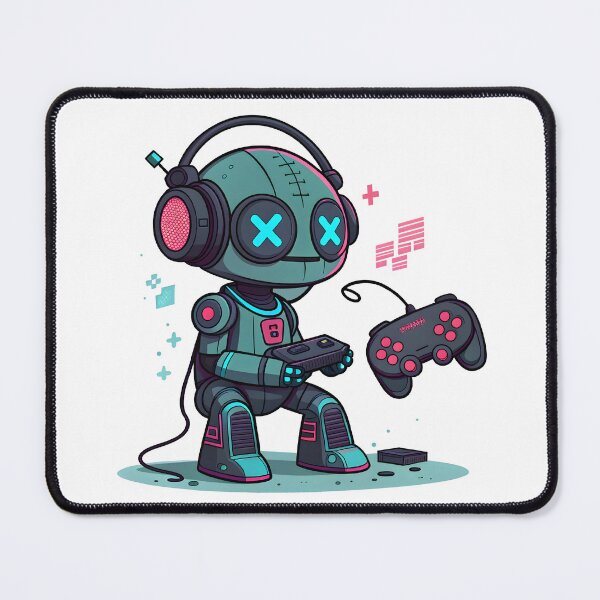 Item preview, Cute Robot Gamer Illustration designed and sold by Fadi Alyaldani.
