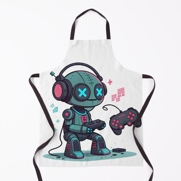 Item preview, Cute Robot Gamer Illustration designed and sold by Fadi Alyaldani.