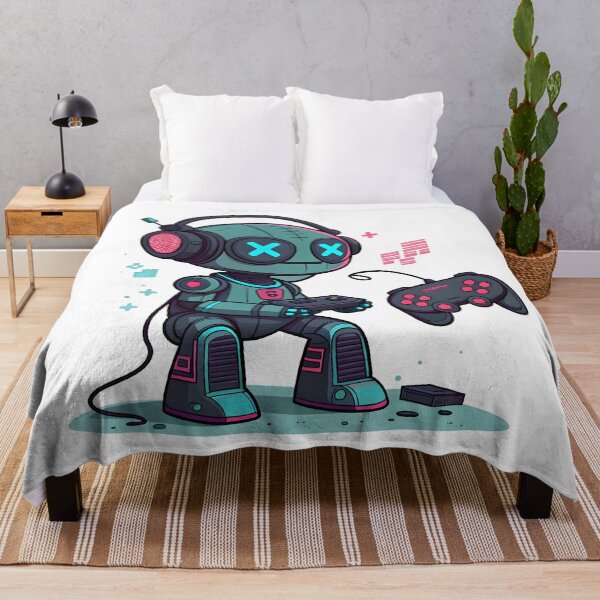 Item preview, Cute Robot Gamer Illustration designed and sold by Fadi Alyaldani.
