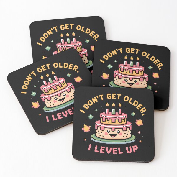Item preview, Pixel Birthday Cake – I Don’t Get Older, I Level Up designed and sold by CalmDownZone ⭐️⭐️⭐️⭐️⭐️.