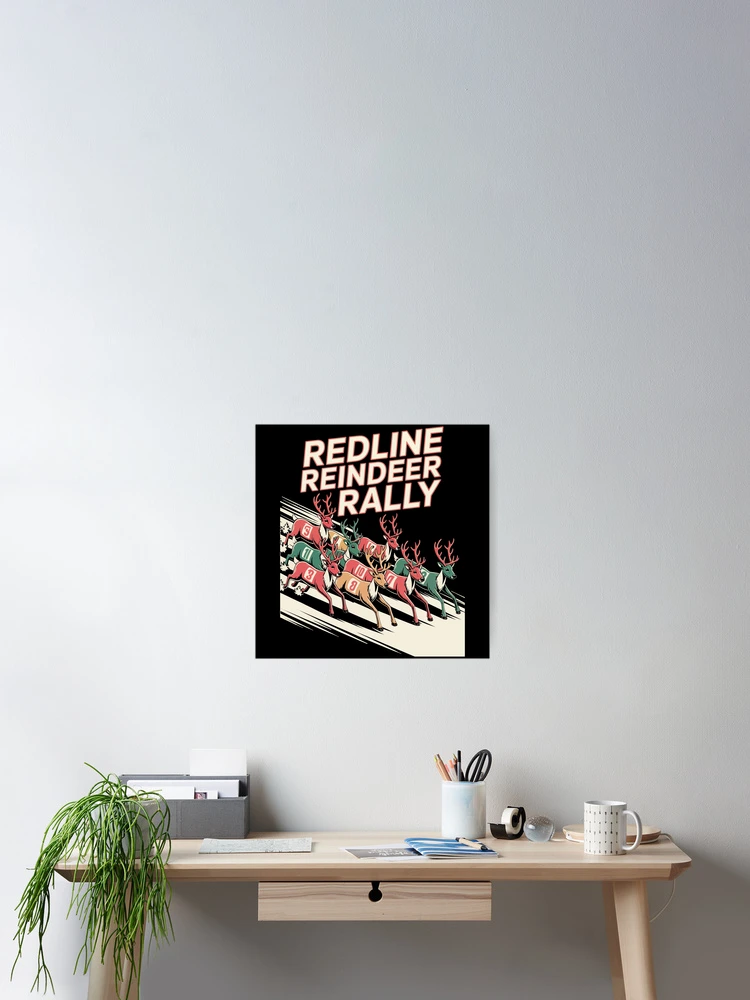 Thumbnail 2 von 3, Poster, Redline Rentier-Rallye – Renn-Rentier-Weihnachten designt und verkauft von Vroomium.