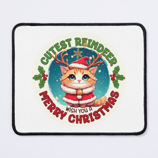 Item preview, Santa Claus cat. The cutest reindeer wishes you a Merry Christmas! designed and sold by Natalia-Vlad.