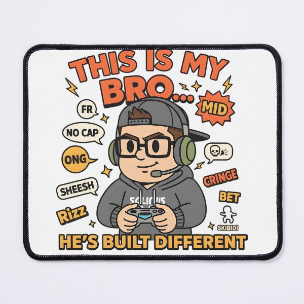 Item preview, Built Different Gamer Bro Meme Cartoon designed and sold by AnnDesignStudio.