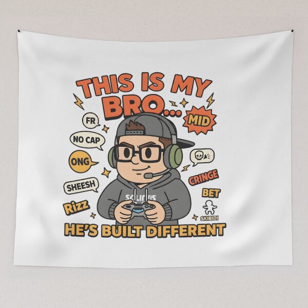 Item preview, Built Different Gamer Bro Meme Cartoon designed and sold by AnnDesignStudio.