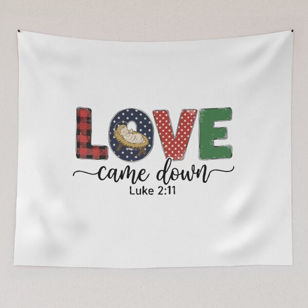 Item preview, LOVE Retro Christmas Sublimation with Baby Jesus – Luke 2:11 designed and sold by The Real Life Symphony.