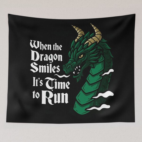Item preview, Ferocious Dragon Warning Art – Funny Fantasy Monster Illustration for Adventurers and RPG Fans designed and sold by DrawHandArt.