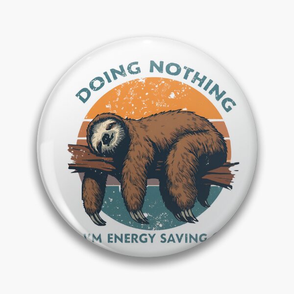 Artikelvorschau, Funny Sloth Doing Nothing – Retro Lazy Animal Humor Design entworfen und verkauft von FlorianDIY.