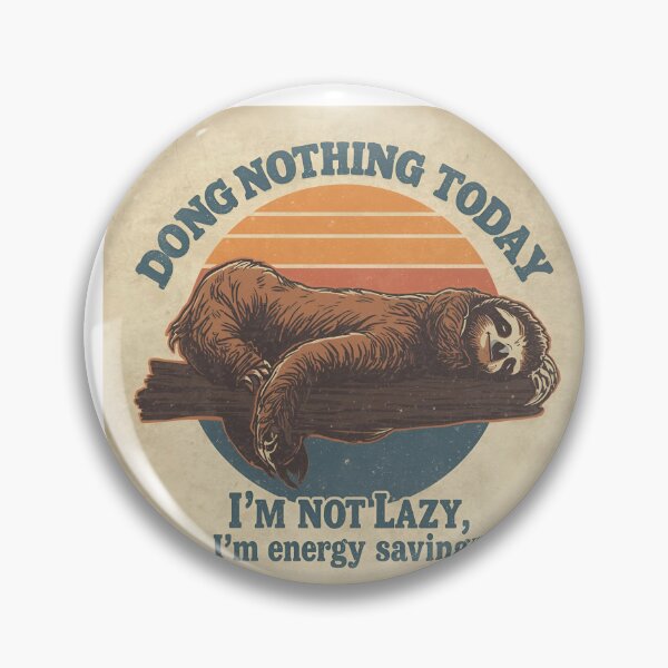 Artikelvorschau, Funny Sloth Doing Nothing – Retro Lazy Animal Humor Design entworfen und verkauft von FlorianDIY.